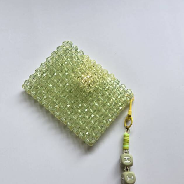 Customisable Lemon green & yellow card holder