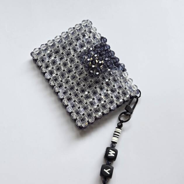 Customisable Clear & through black card holder