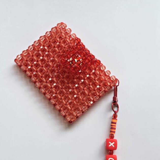 Customisable Orange & Red card holder